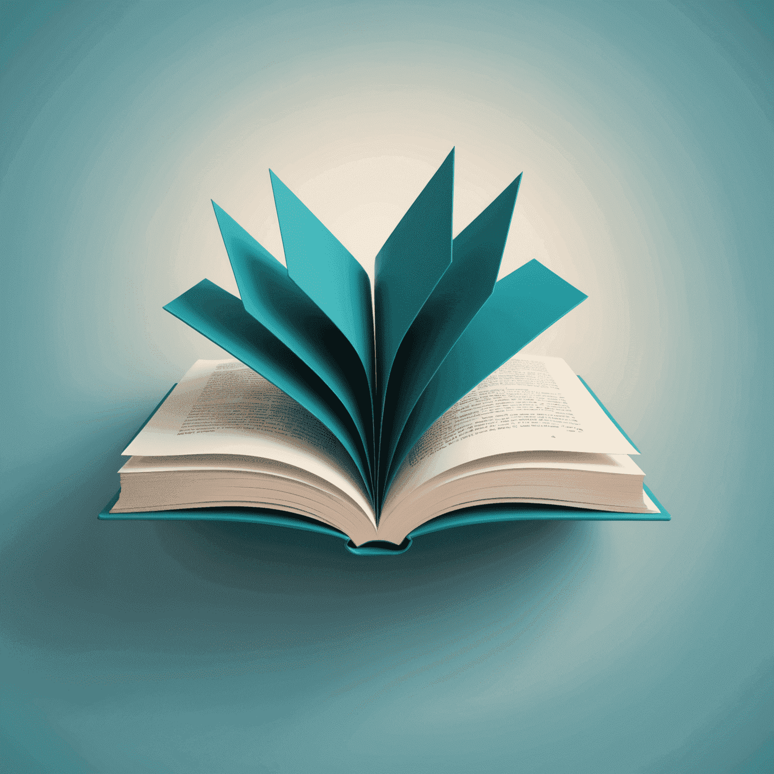 deforride Logo - Ein modernes, stilisiertes Buch-Symbol in Teal-Farbe