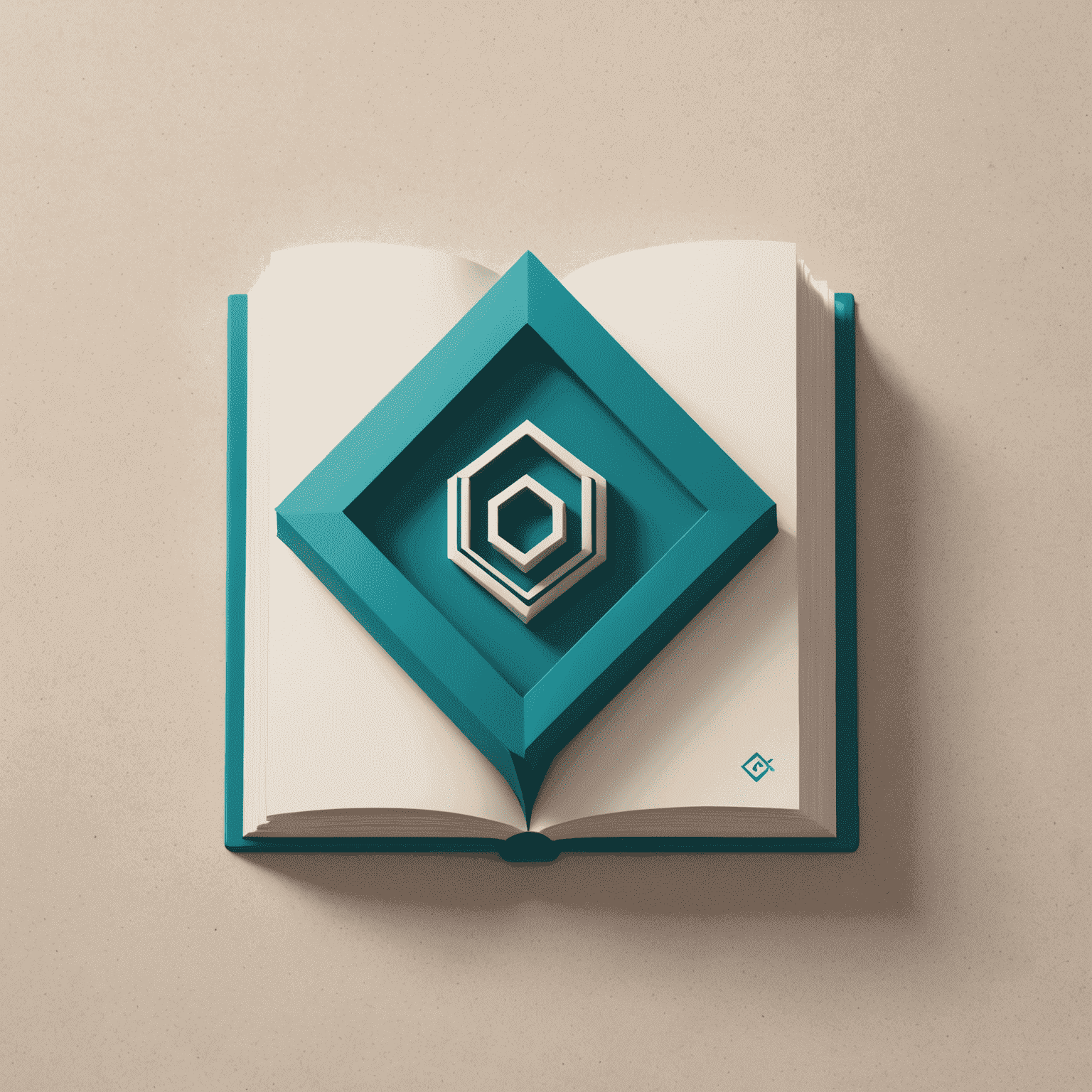 deforride Logo - Ein modernes, stilisiertes Buch-Symbol in Teal-Farbe