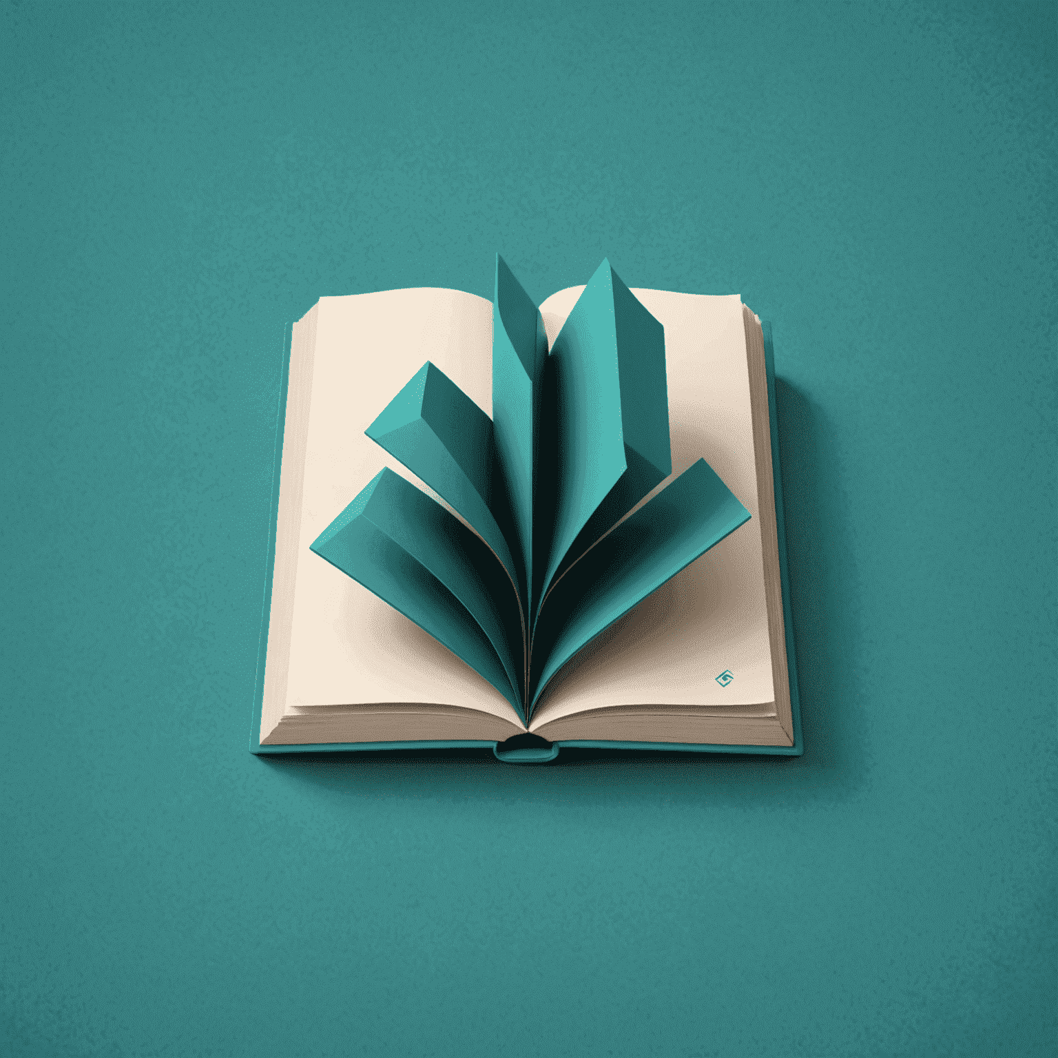 deforride Logo - Ein modernes, stilisiertes Buch-Symbol in Teal-Farbe