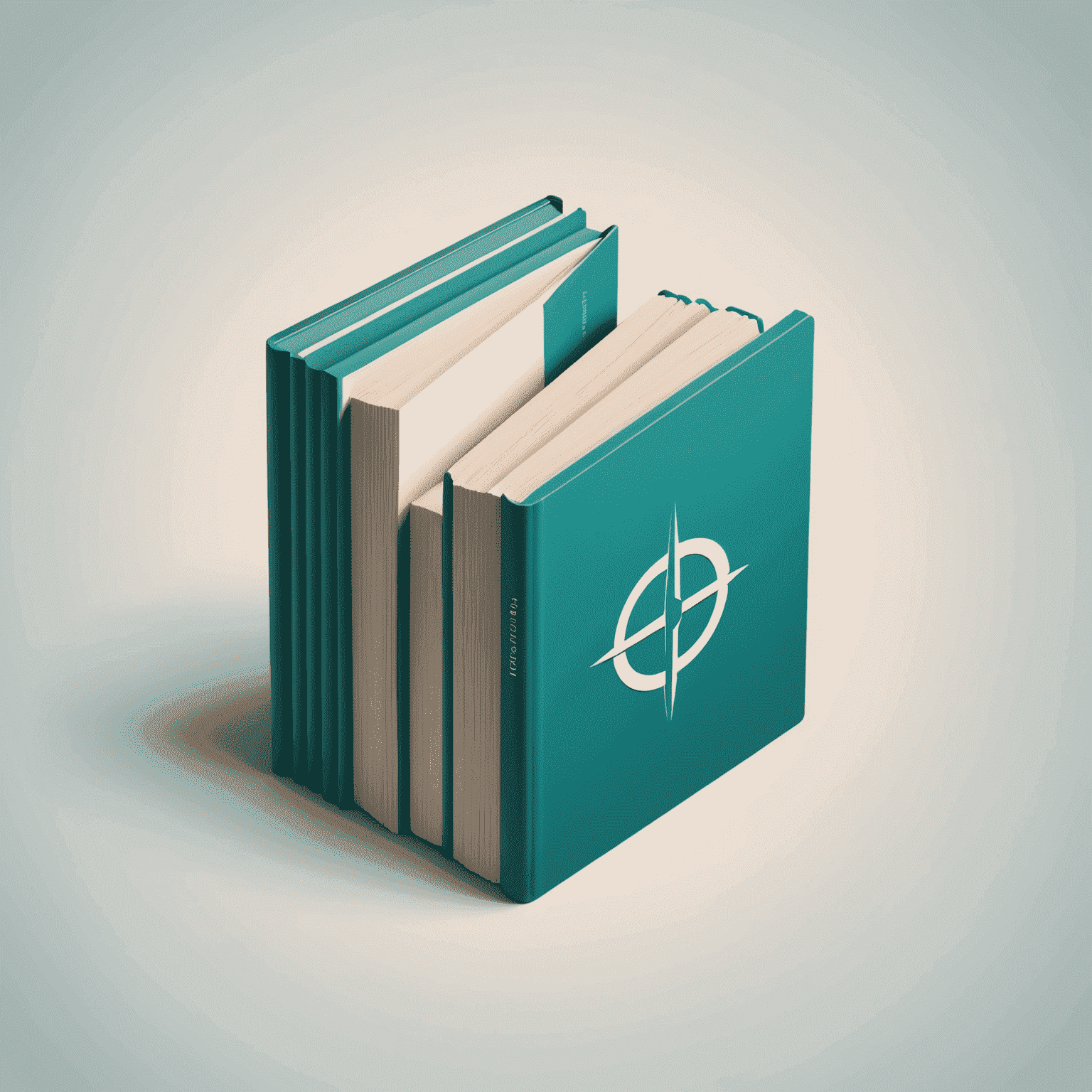 deforride Logo - Ein modernes, stilisiertes Buch-Symbol in Teal-Farbe