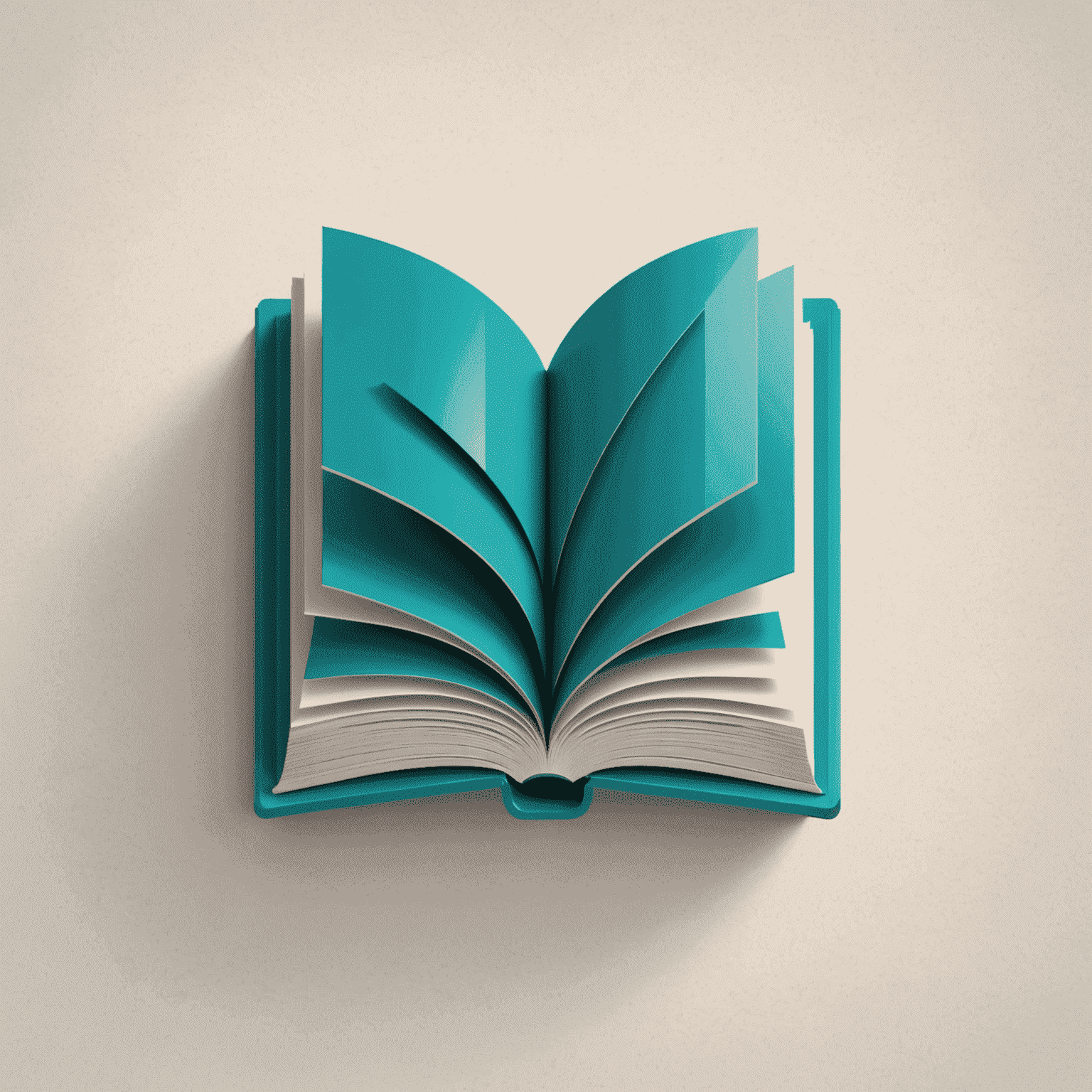 deforride Logo - Ein modernes, stilisiertes Buch-Symbol in Teal-Farbe